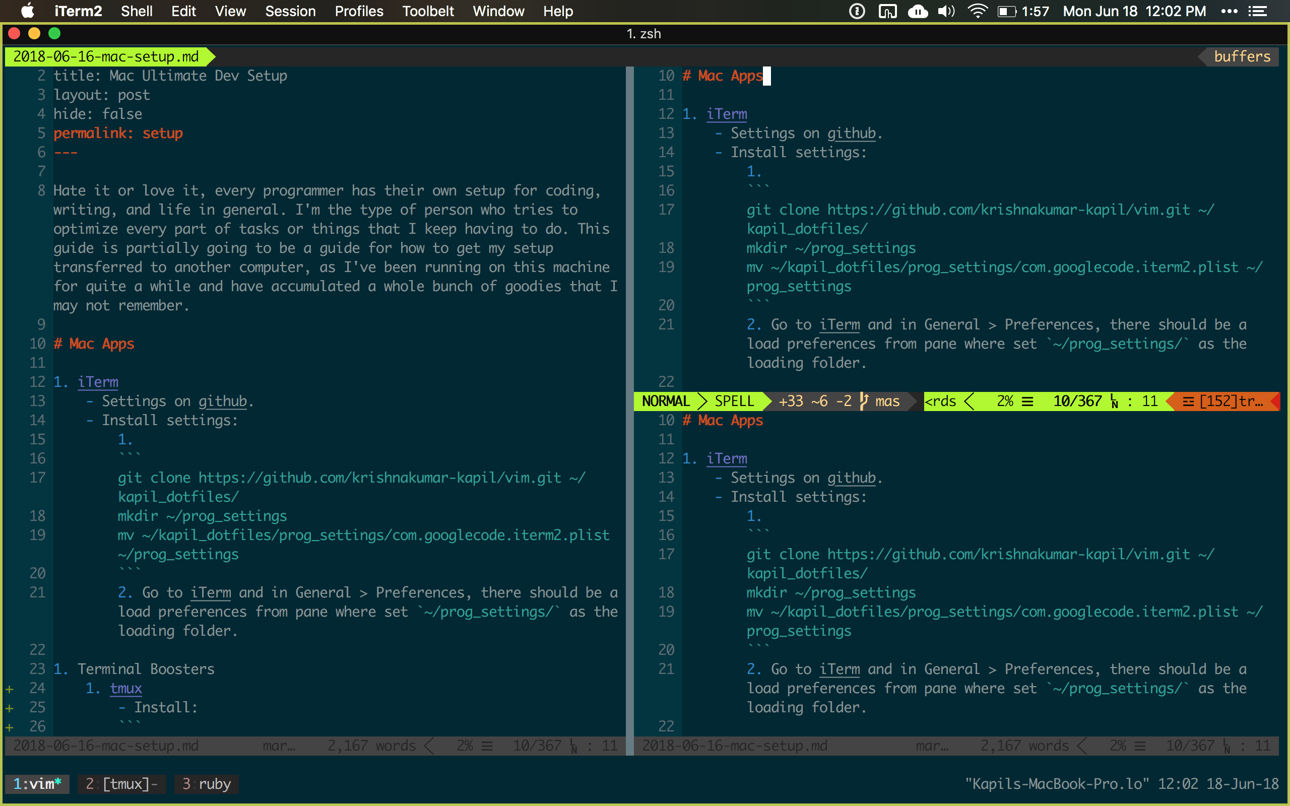 vim for mac